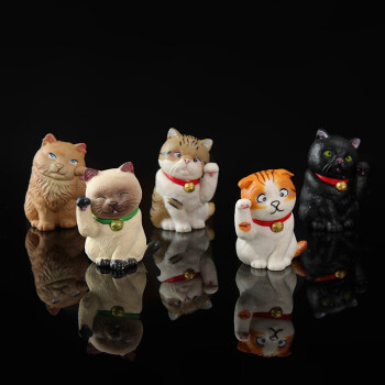 kavar 米良品 招财猫手办摆件 整套 5只装