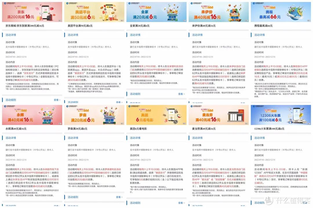 查缺补漏：农行、中行、工行、建行四大银行7月活动汇总