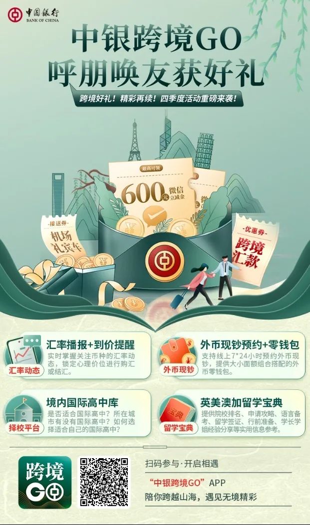 中银跨境GO分享好友领取600元微信立减金（需拉新）