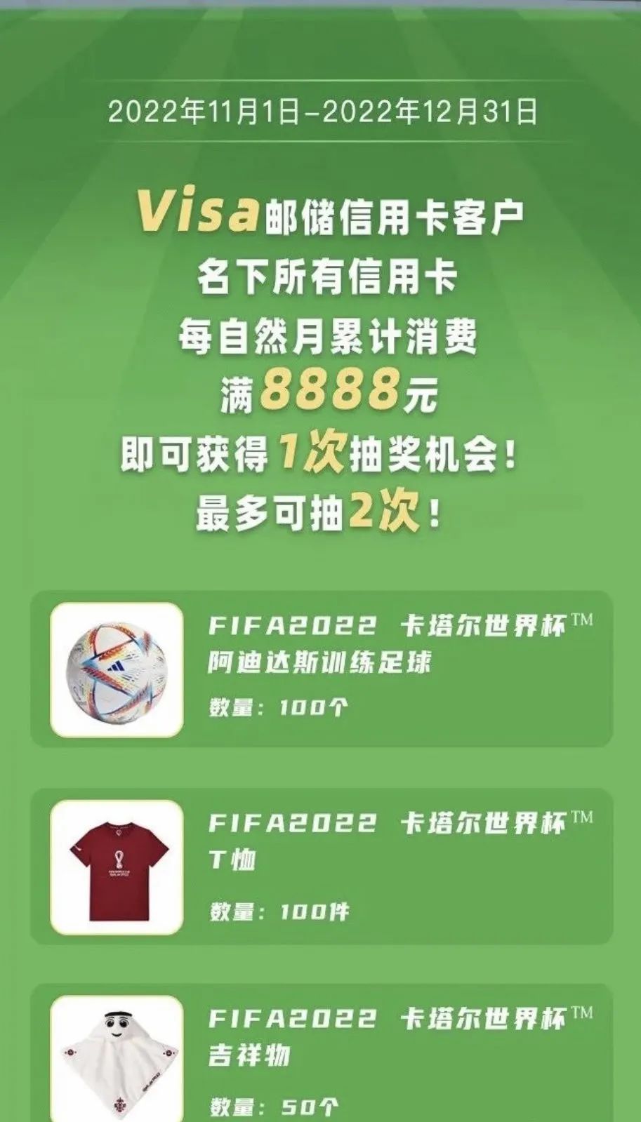 中国银行、工行、邮储银行、浦发银行世界杯活动汇总