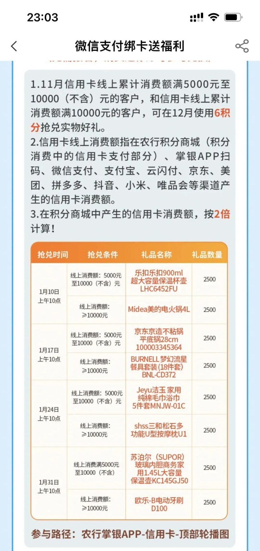 12月中国农业银行活动汇总