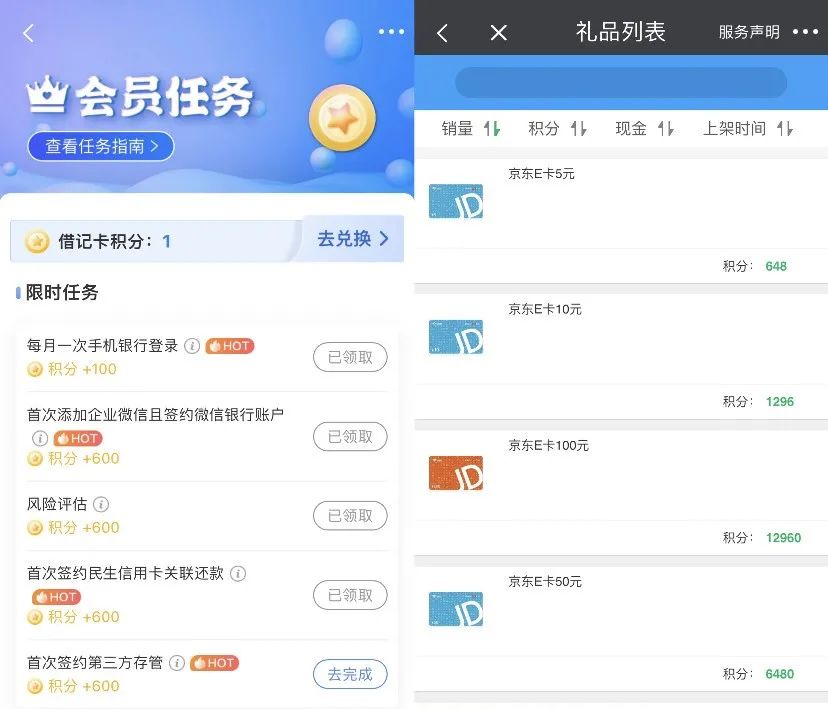 民生银行：3个小毛，可得京东e卡