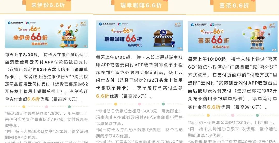 618各家银行优惠信息，最高可立减666元