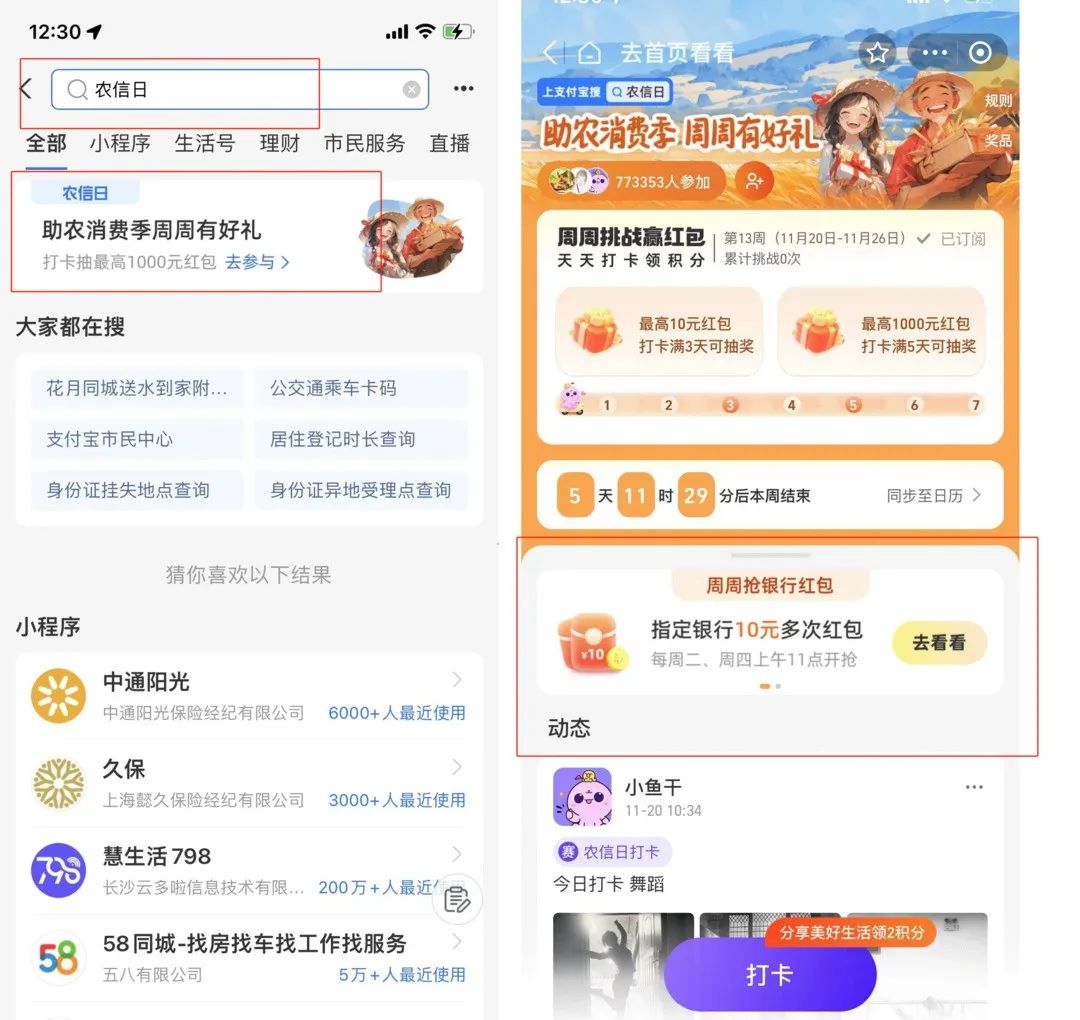 支付宝农信日10元红包