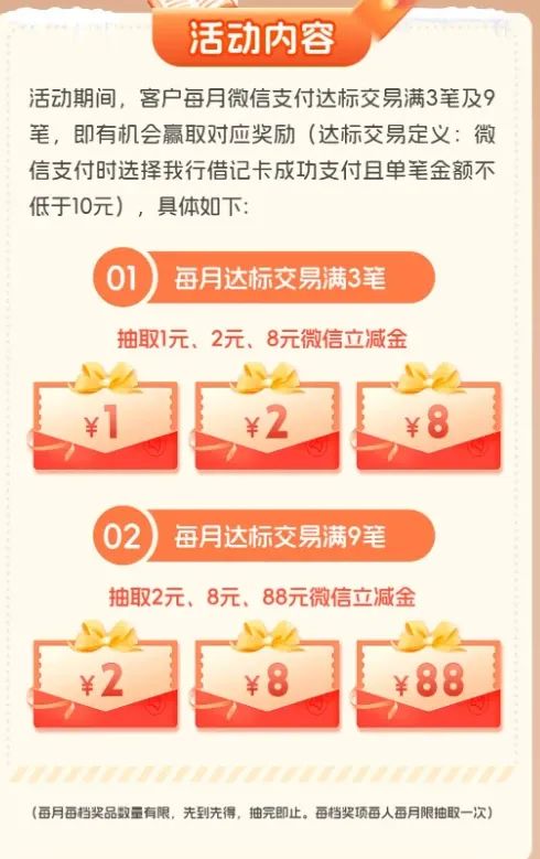 成都银行月月刷消费达标抽最高88元立减金