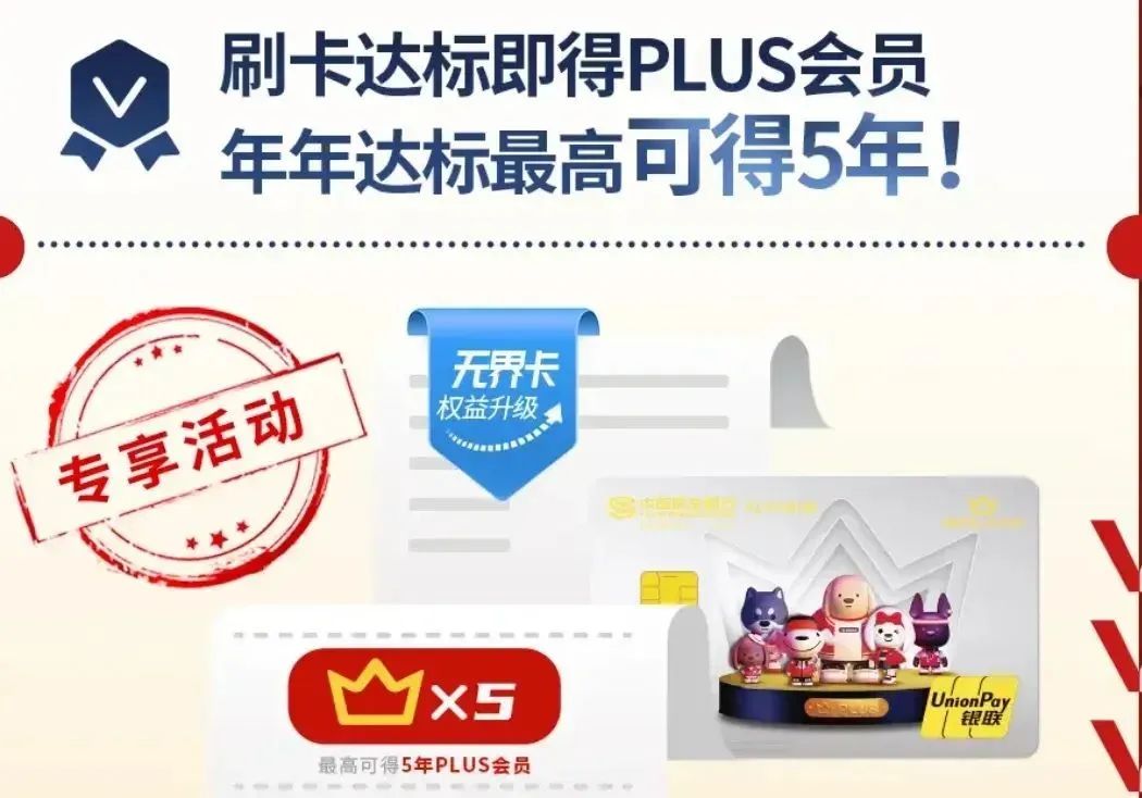 民生 X 京东 联名卡，送5年plus会员+轻松免年费