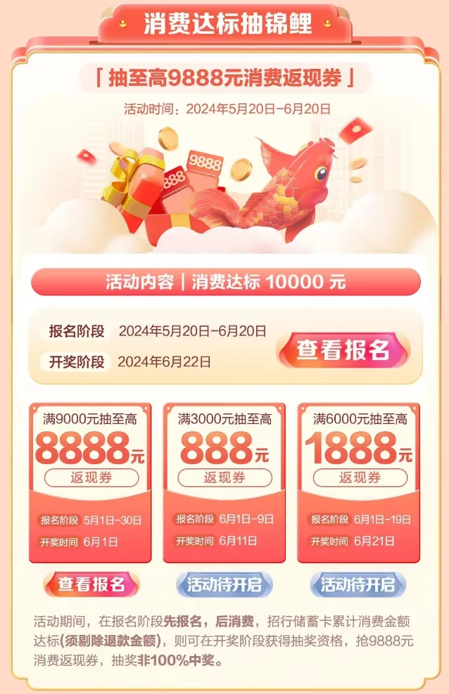 招行最高9888元返现活动攻略