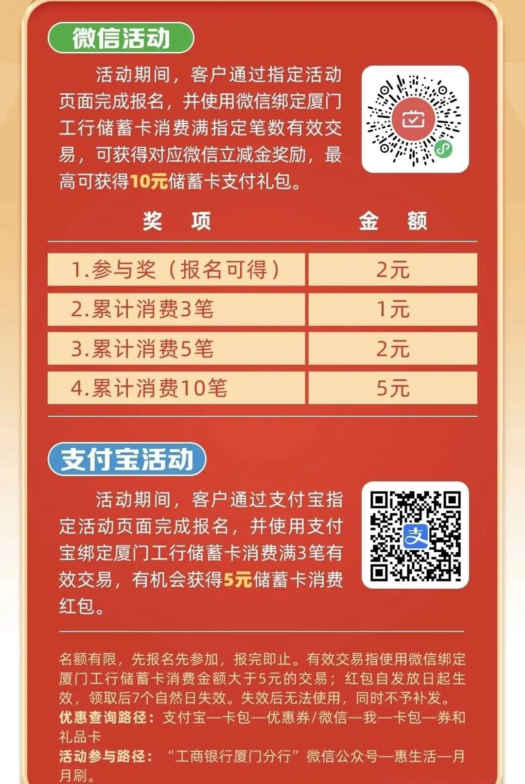工商银行微信支付月月刷（贵州、厦门、河南、陕西、东莞、宁波）