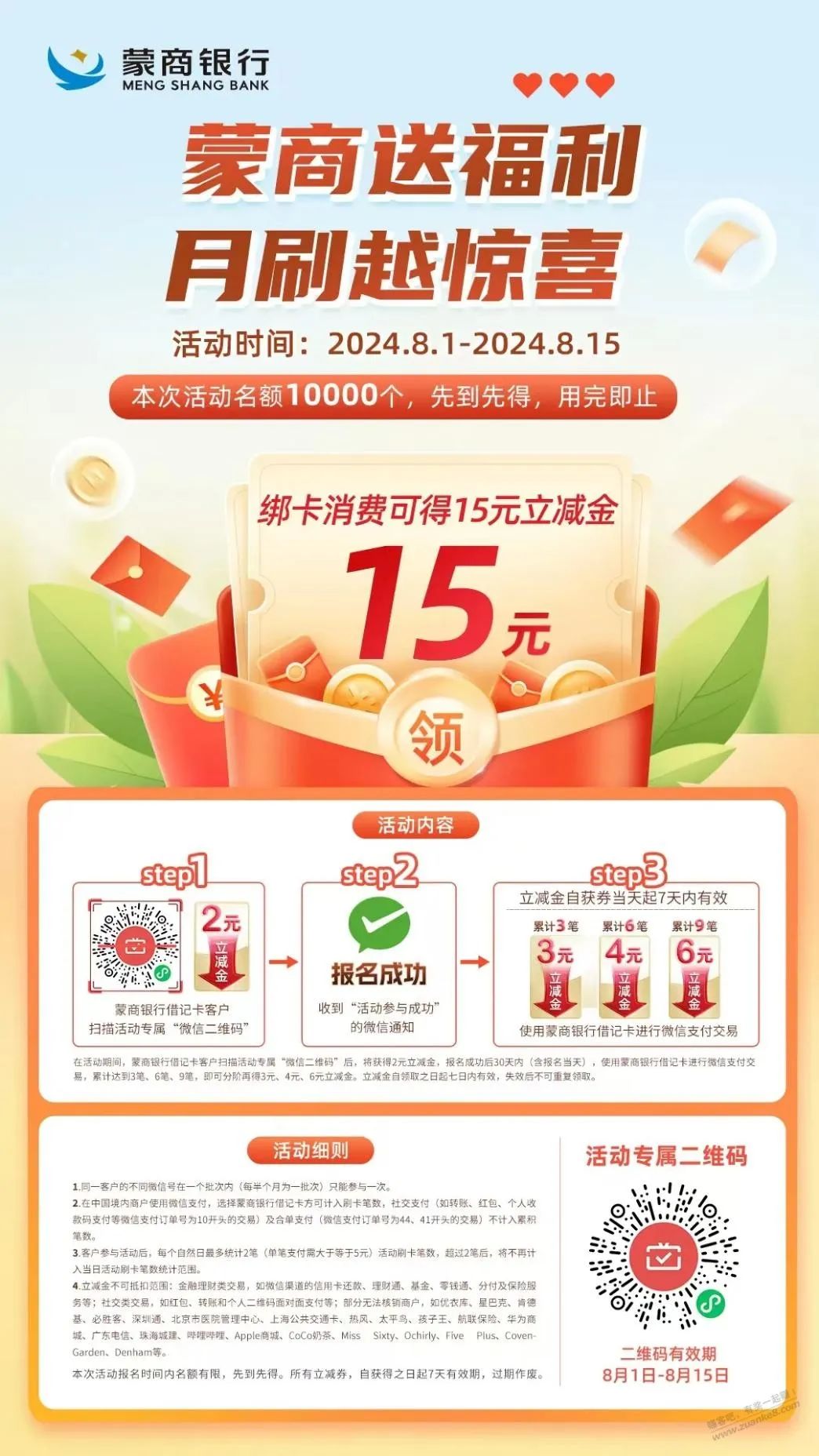 蒙商银行月月刷15元