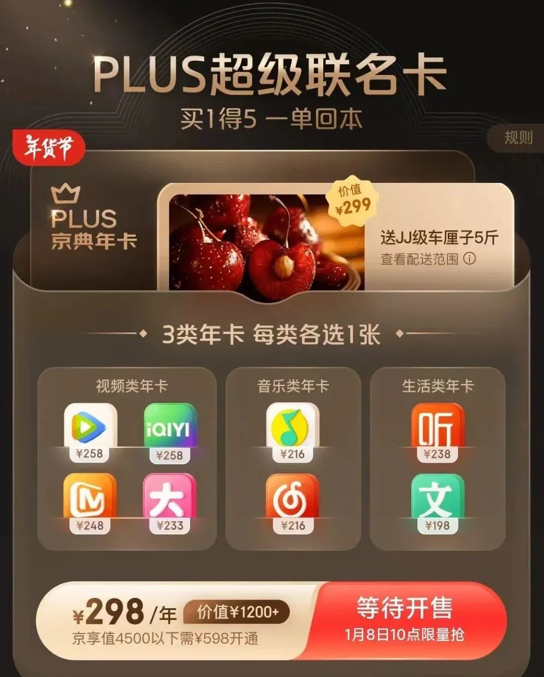 白嫖5斤JJ级车厘子