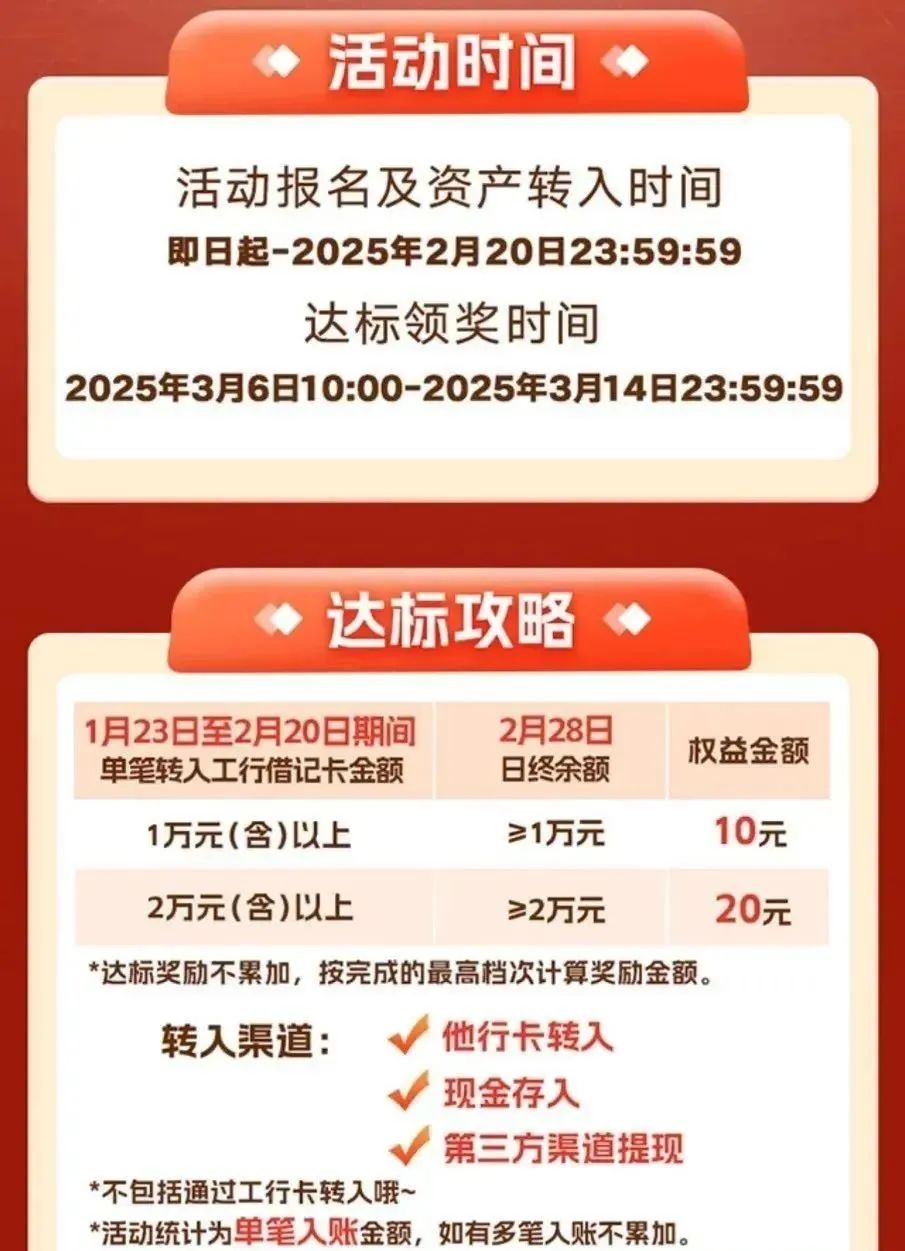 工行达标领20元微信立减金